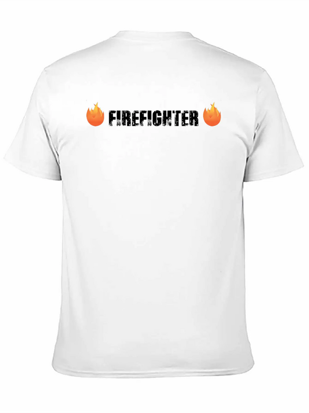 Firefighter With Flames Lightweight Cotton T-Shirt – Daily Comfort Graphic Shirt