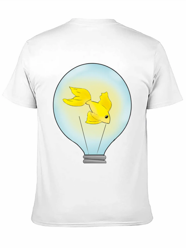 Fish That Lights Up Inside A Light Bulb Lightweight Cotton T-Shirt – Daily Comfort Graphic Shirt