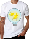 Fish That Lights Up Inside A Light Bulb Lightweight Cotton T-Shirt – Daily Comfort Graphic Shirt