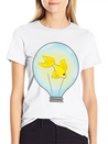 Fish That Lights Up Inside A Light Bulb Lightweight Cotton T-Shirt – Daily Comfort Graphic Shirt
