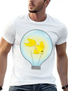 Fish That Lights Up Inside A Light Bulb Lightweight Cotton T-Shirt – Daily Comfort Graphic Shirt