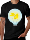 Fish That Lights Up Inside A Light Bulb Lightweight Cotton T-Shirt – Daily Comfort Graphic Shirt