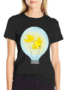 Fish That Lights Up Inside A Light Bulb Lightweight Cotton T-Shirt – Daily Comfort Graphic Shirt