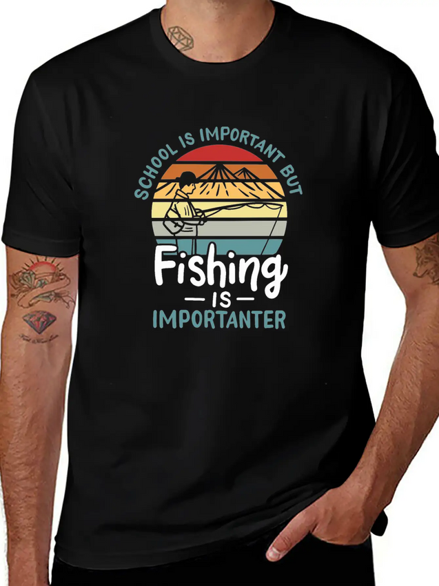 Fishing Fishing Is Importanter Lightweight Cotton T-Shirt – Daily Comfort Graphic Shirt