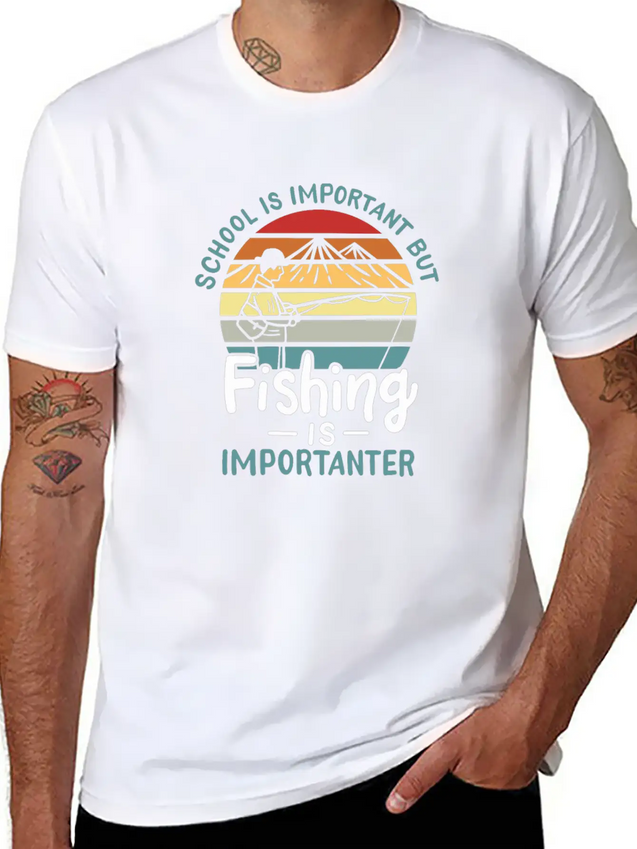 Fishing Fishing Is Importanter Lightweight Cotton T-Shirt – Daily Comfort Graphic Shirt