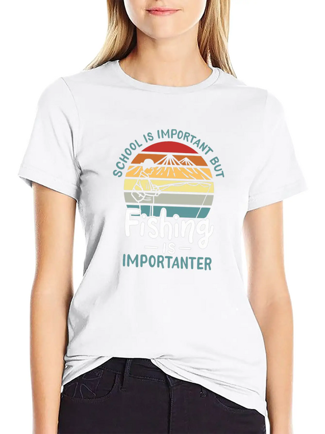 Fishing Fishing Is Importanter Lightweight Cotton T-Shirt – Daily Comfort Graphic Shirt