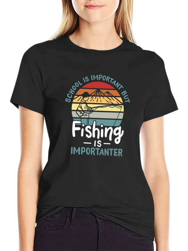 Fishing Fishing Is Importanter Lightweight Cotton T-Shirt – Daily Comfort Graphic Shirt
