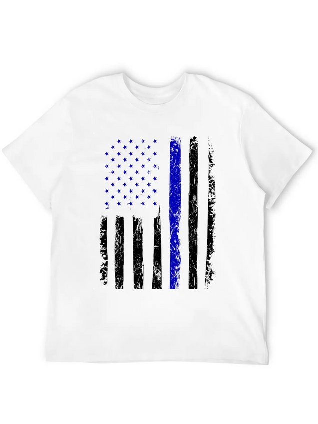 Flag Black Police Lightweight Cotton T-Shirt – Daily Comfort Graphic Shirt