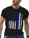 Flag Black Police Lightweight Cotton T-Shirt – Daily Comfort Graphic Shirt