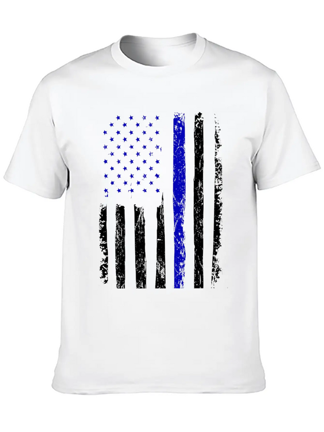 Flag Black Police Lightweight Cotton T-Shirt – Daily Comfort Graphic Shirt