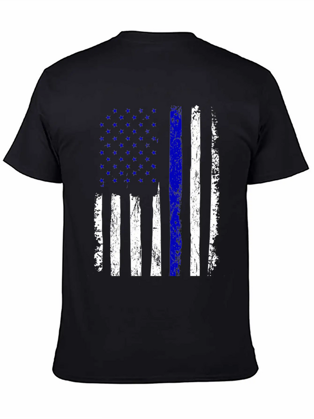 Flag Black Police Lightweight Cotton T-Shirt – Daily Comfort Graphic Shirt