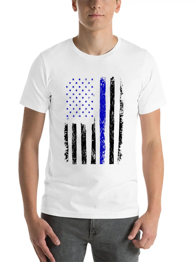 Flag Black Police Lightweight Cotton T-Shirt – Daily Comfort Graphic Shirt