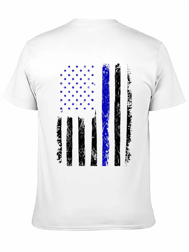 Flag Black Police Lightweight Cotton T-Shirt – Daily Comfort Graphic Shirt