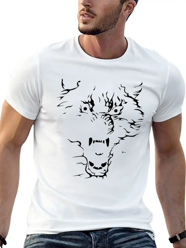 Flaming Wolf Lightweight Cotton T-Shirt – Daily Comfort Graphic Shirt