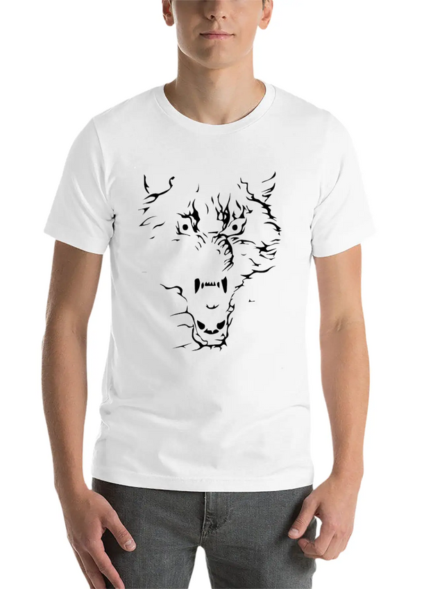 Flaming Wolf Lightweight Cotton T-Shirt – Daily Comfort Graphic Shirt