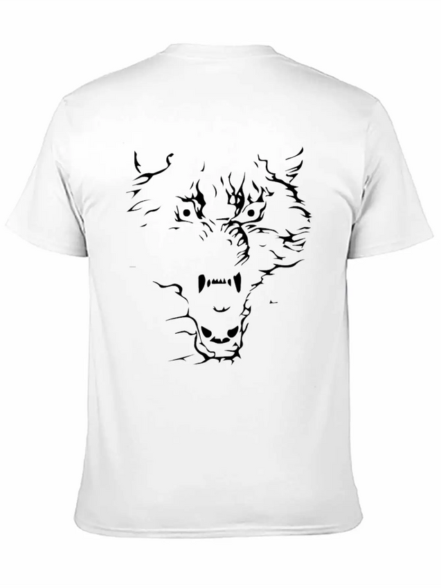 Flaming Wolf Lightweight Cotton T-Shirt – Daily Comfort Graphic Shirt