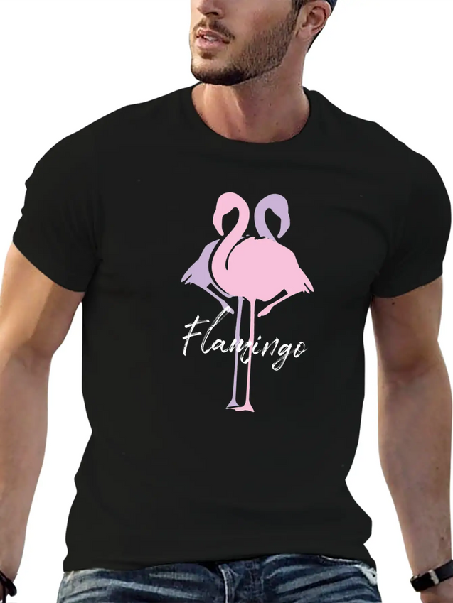 Flamingo Lightweight Cotton T-Shirt – Daily Comfort Graphic Shirt