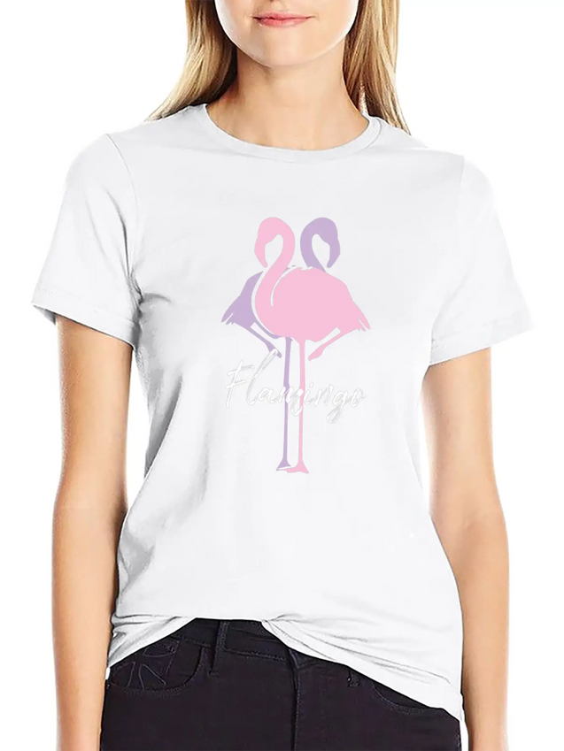 Flamingo Lightweight Cotton T-Shirt – Daily Comfort Graphic Shirt