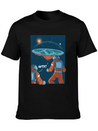 Flat Earth Astronauts Space Looking T-Shirt Lightweight Cotton T-Shirt – Daily Comfort Graphic Shirt