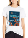 Flat Earth Astronauts Space Looking T-Shirt Lightweight Cotton T-Shirt – Daily Comfort Graphic Shirt