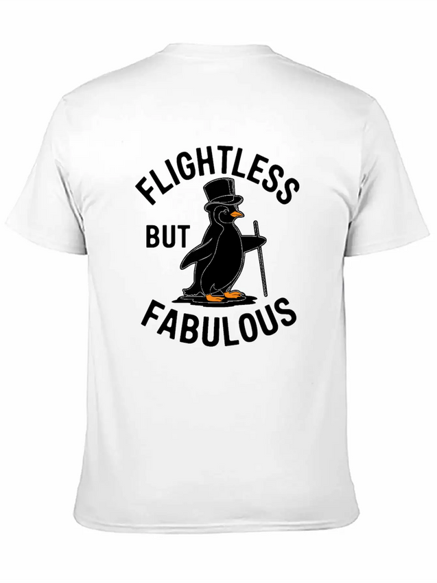 Flightless But Fabulous Mindfulness Penguin Lightweight Cotton T-Shirt – Daily Comfort Graphic Shirt