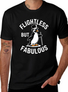 Flightless But Fabulous Mindfulness Penguin Lightweight Cotton T-Shirt – Daily Comfort Graphic Shirt