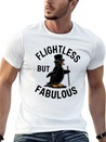 Flightless But Fabulous Mindfulness Penguin Lightweight Cotton T-Shirt – Daily Comfort Graphic Shirt
