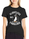 Flightless But Fabulous Mindfulness Penguin Lightweight Cotton T-Shirt – Daily Comfort Graphic Shirt