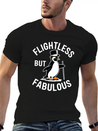 Flightless But Fabulous Mindfulness Penguin Lightweight Cotton T-Shirt – Daily Comfort Graphic Shirt