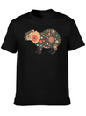 Floral Capybara With Flowers Lightweight Cotton T-Shirt – Daily Comfort Graphic Shirt