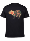 Floral Capybara With Flowers Lightweight Cotton T-Shirt – Daily Comfort Graphic Shirt