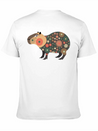 Floral Capybara With Flowers Lightweight Cotton T-Shirt – Daily Comfort Graphic Shirt