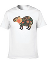 Floral Capybara With Flowers Lightweight Cotton T-Shirt – Daily Comfort Graphic Shirt