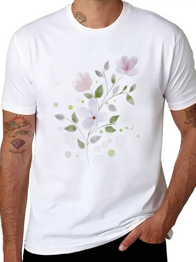 Floral Lightweight Cotton T-Shirt – Daily Comfort Graphic Shirt