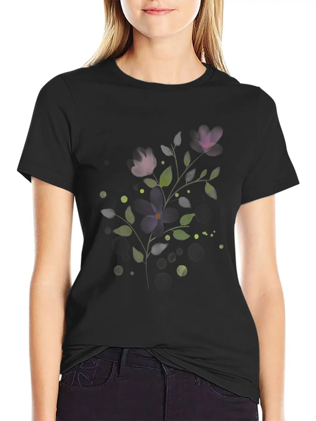 Floral Lightweight Cotton T-Shirt – Daily Comfort Graphic Shirt