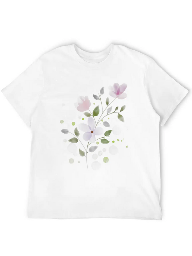 Floral Lightweight Cotton T-Shirt – Daily Comfort Graphic Shirt