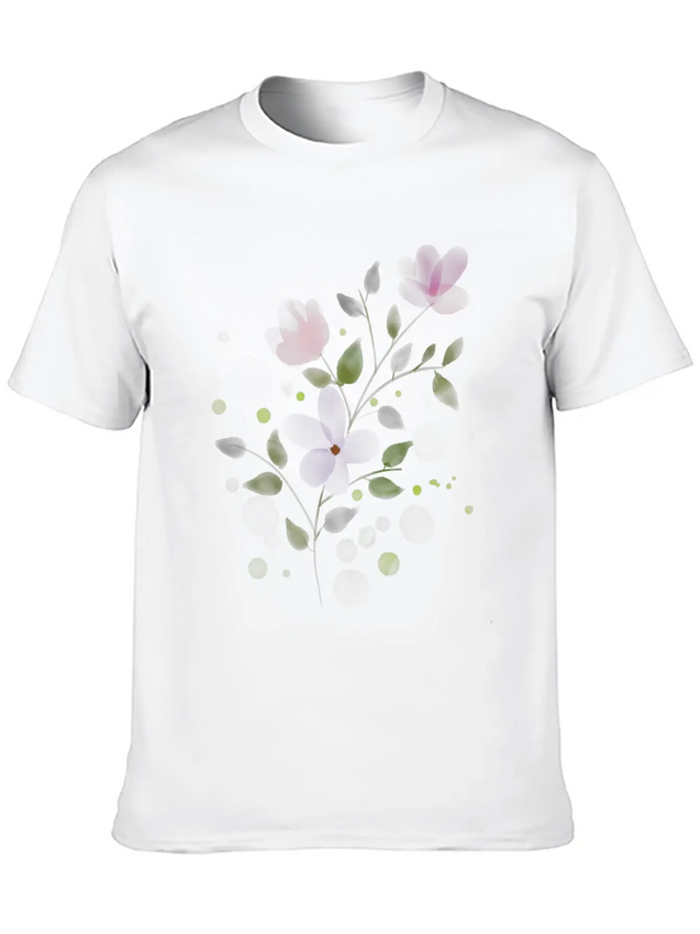 Floral Lightweight Cotton T-Shirt – Daily Comfort Graphic Shirt
