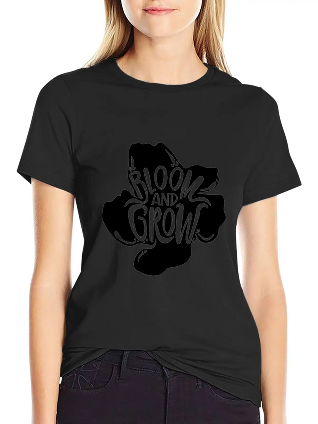 Flower Bloom And Grow Lightweight Cotton T-Shirt – Daily Comfort Graphic Shirt
