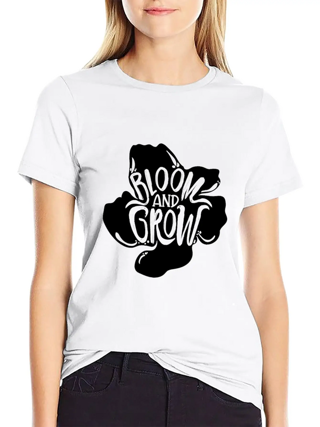 Flower Bloom And Grow Lightweight Cotton T-Shirt – Daily Comfort Graphic Shirt