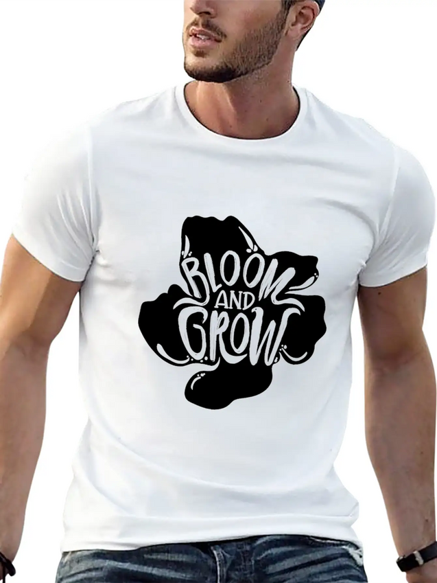 Flower Bloom And Grow Lightweight Cotton T-Shirt – Daily Comfort Graphic Shirt