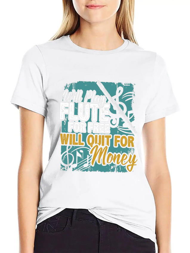 Flute Lightweight Cotton T-Shirt – Daily Comfort Graphic Shirt