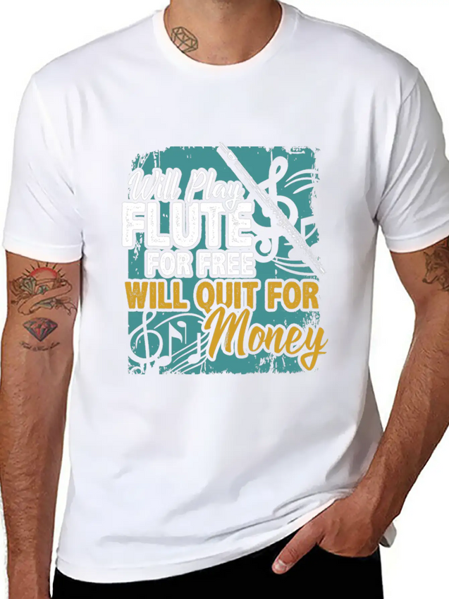 Flute Lightweight Cotton T-Shirt – Daily Comfort Graphic Shirt