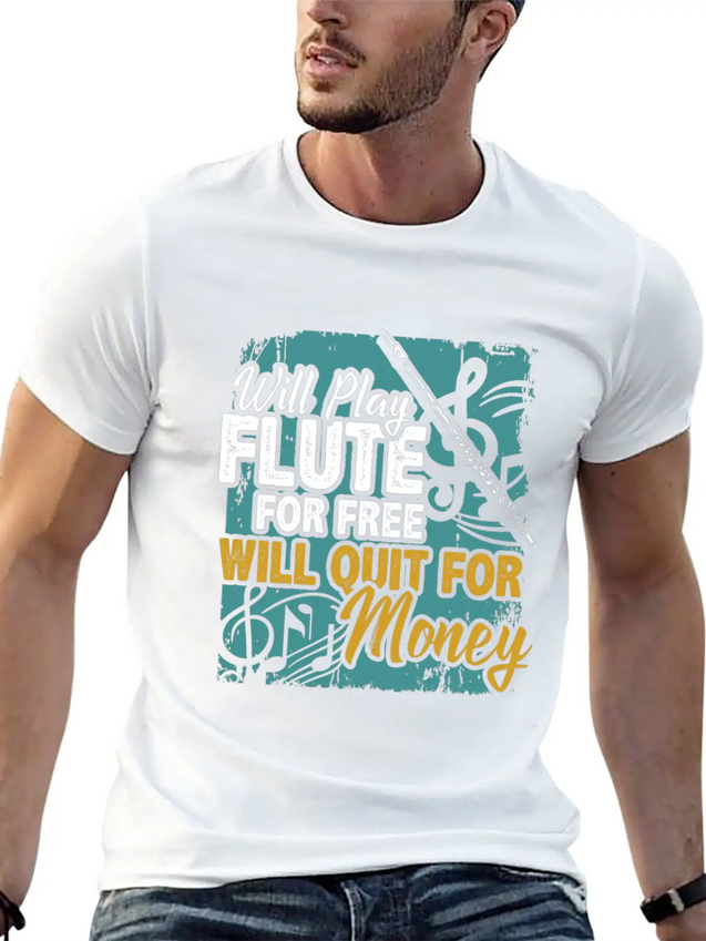 Flute Lightweight Cotton T-Shirt – Daily Comfort Graphic Shirt