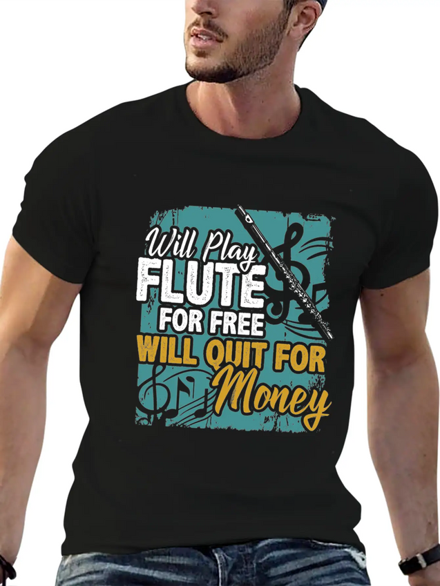 Flute Lightweight Cotton T-Shirt – Daily Comfort Graphic Shirt