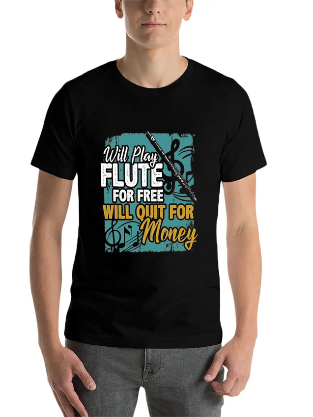 Flute Lightweight Cotton T-Shirt – Daily Comfort Graphic Shirt