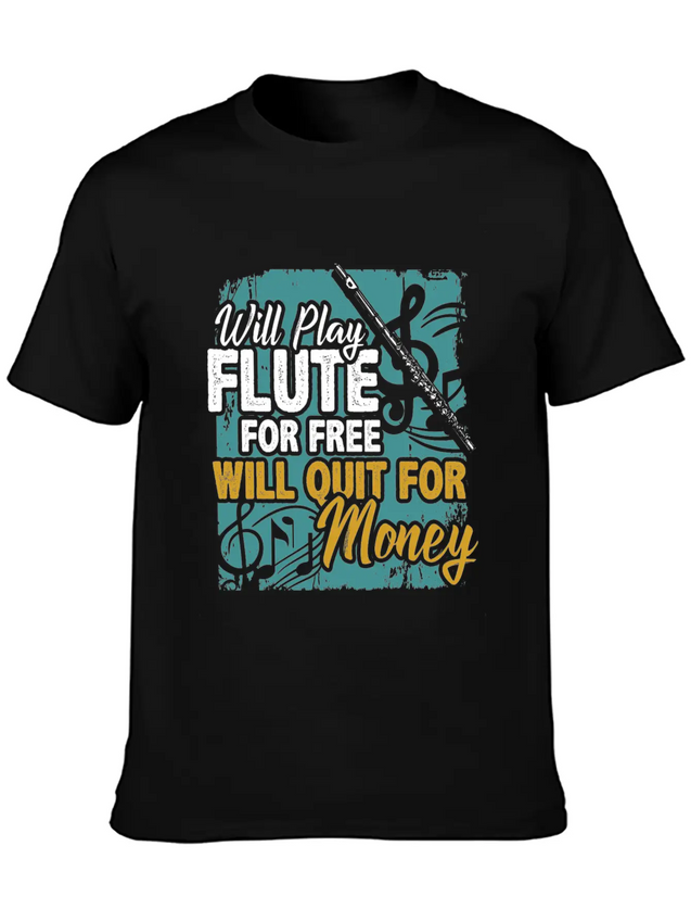 Flute Lightweight Cotton T-Shirt – Daily Comfort Graphic Shirt