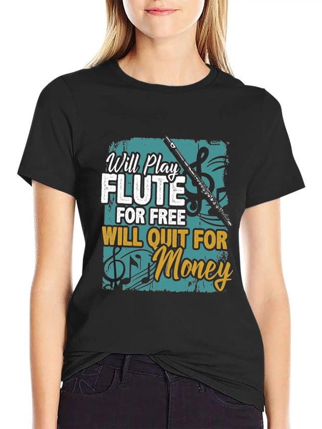 Flute Lightweight Cotton T-Shirt – Daily Comfort Graphic Shirt