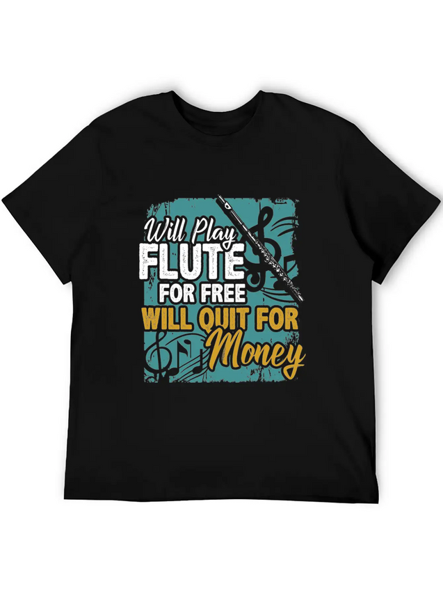 Flute Lightweight Cotton T-Shirt – Daily Comfort Graphic Shirt