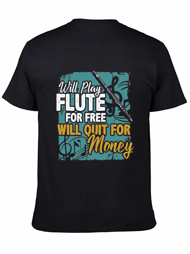 Flute Lightweight Cotton T-Shirt – Daily Comfort Graphic Shirt