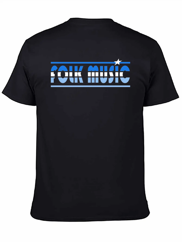 Folk Music Retro Lightweight Cotton T-Shirt – Daily Comfort Graphic Shirt